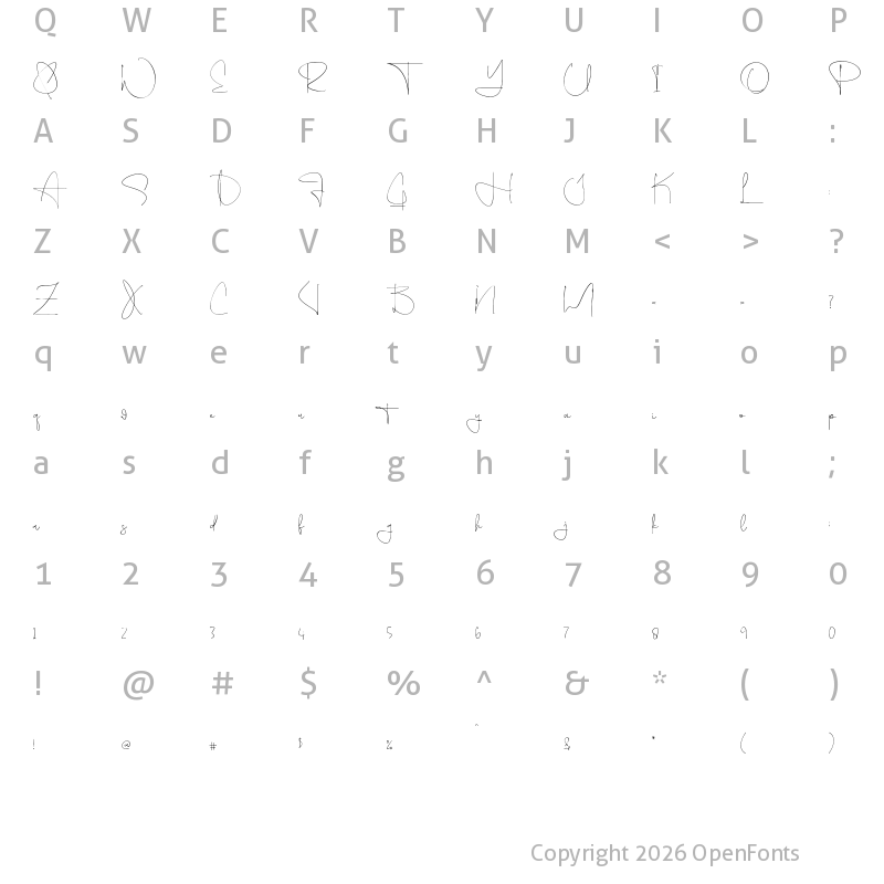 Character Map of Restonasi Regular