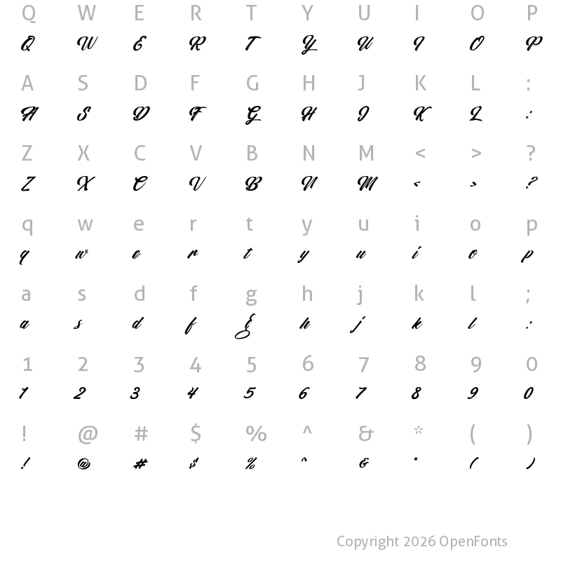 Character Map of Restu Bundah Regular