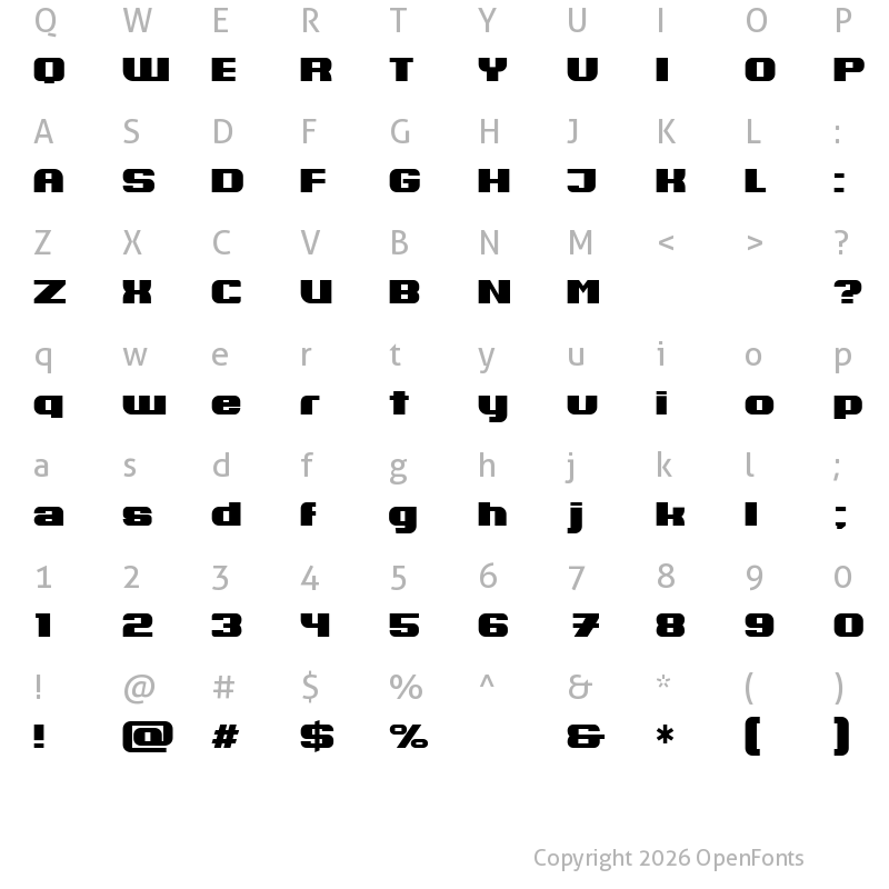 Character Map of Rethinked Regular