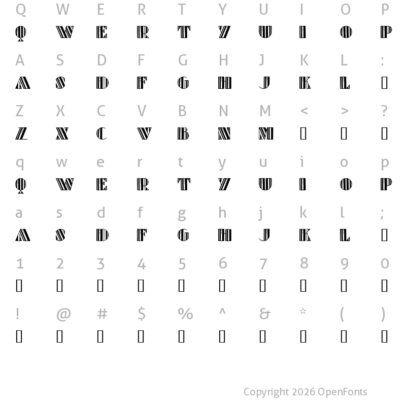 Character Map of Retro Elite Regular