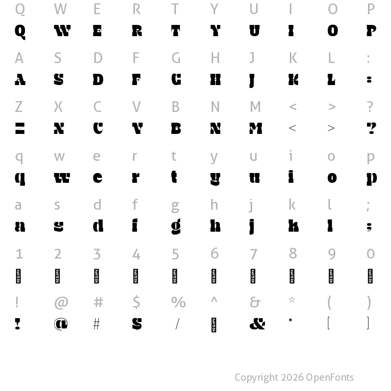 Character Map of Retro Qalva - Demo Version Regular