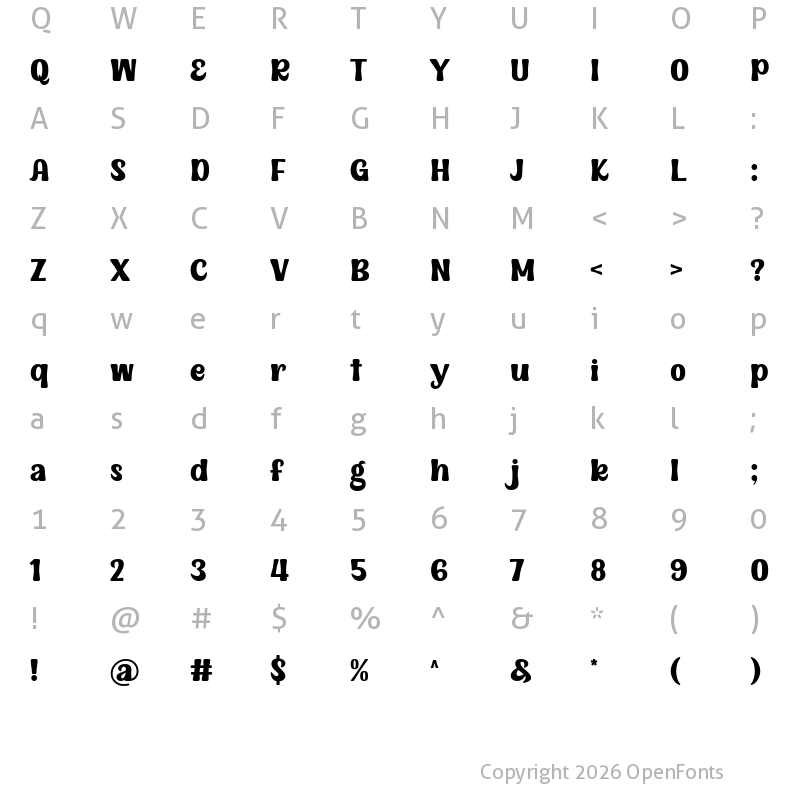 Character Map of Retro Smile Regular