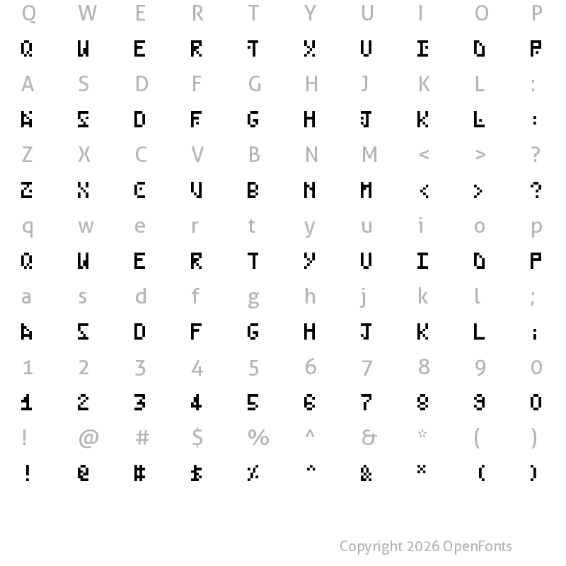 Character Map of RetroBound Medium