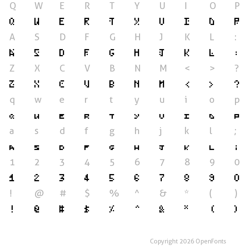 Character Map of RetroBoundmini Medium