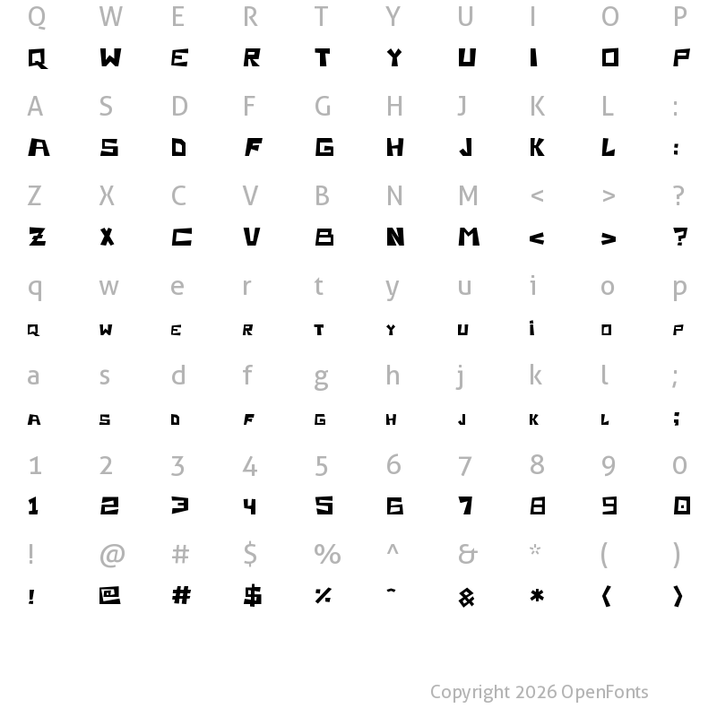 Character Map of RetroGaming Regular