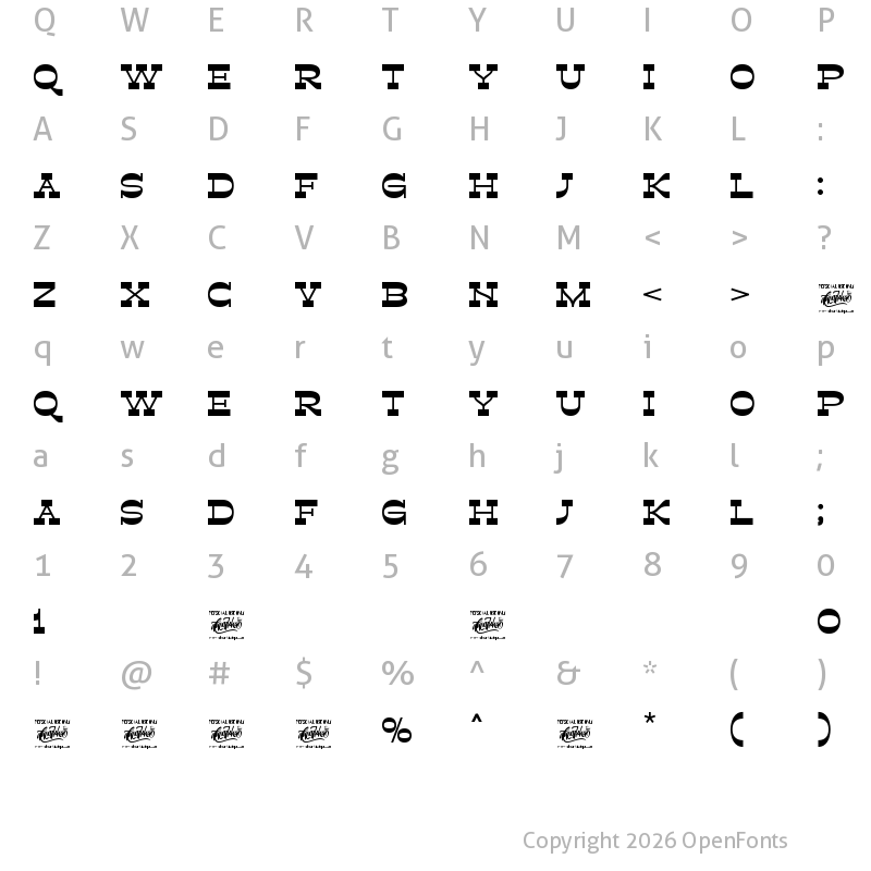 Character Map of Retroman Bold