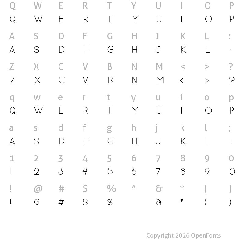 Character Map of revilo san Regular