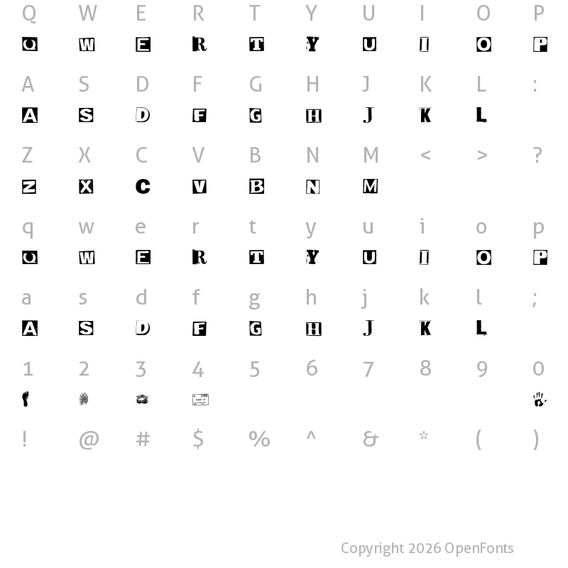 Character Map of Revista Regular