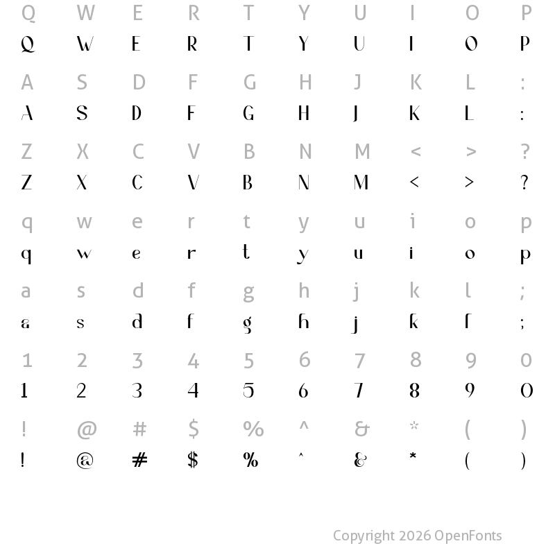 Character Map of Revivalisem-demo Regular