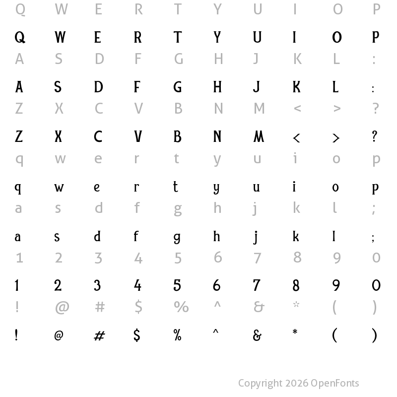 Character Map of Rexmone DEMO Regular