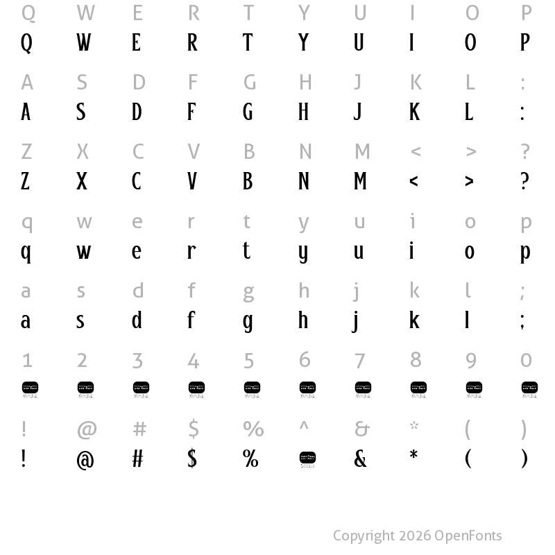 Character Map of Rexor Regular