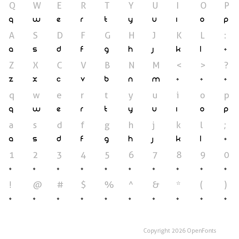 Character Map of REZ Regular