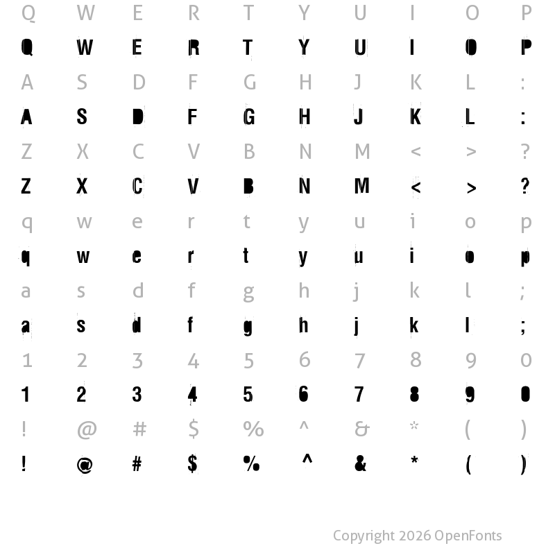 Character Map of Rez Regular