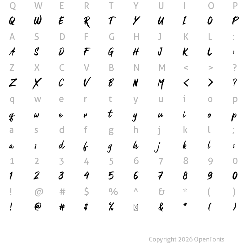 Character Map of Rezojas Regular