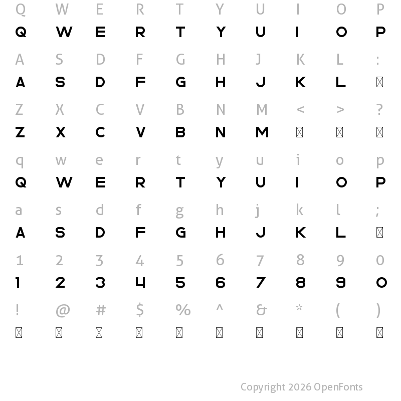 Character Map of Rhino Regular