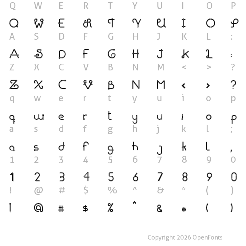 Character Map of ribbons Regular