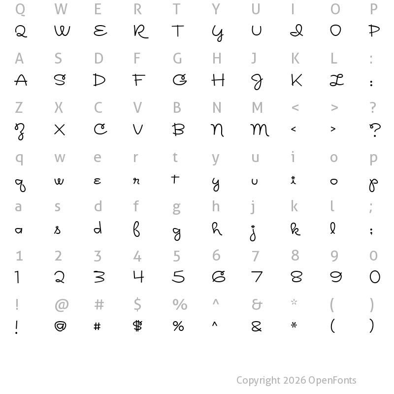 Character Map of Rickles Regular