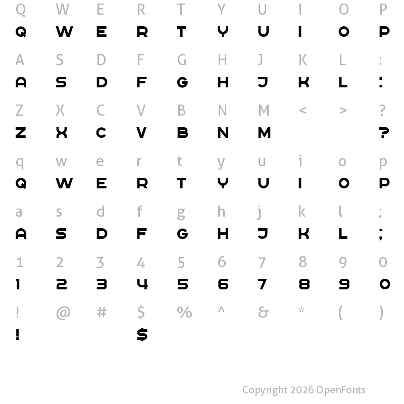 Character Map of Rickrack Regular