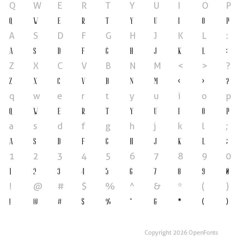 Character Map of Riffle Regular