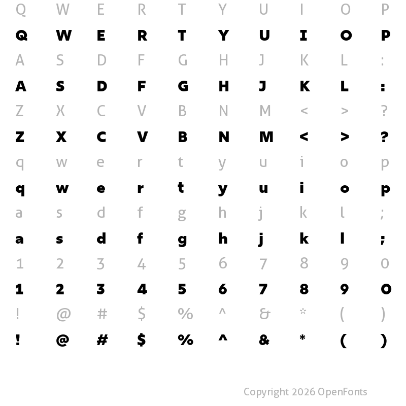 Character Map of Rig Sans Black