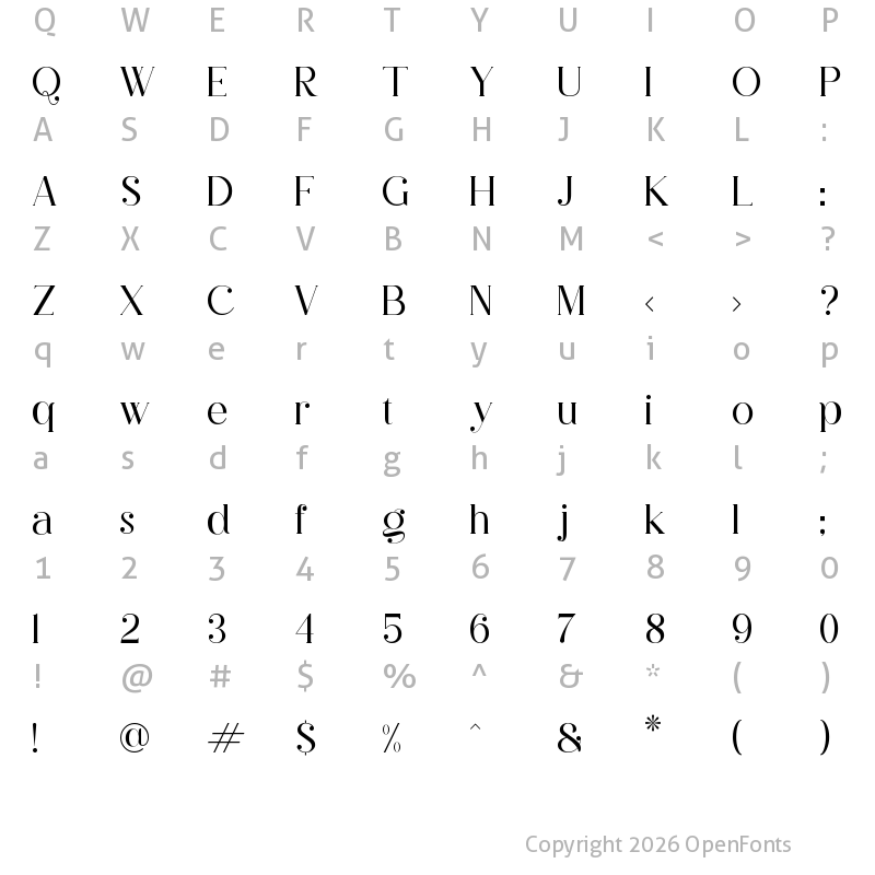 Character Map of Rihena Regular