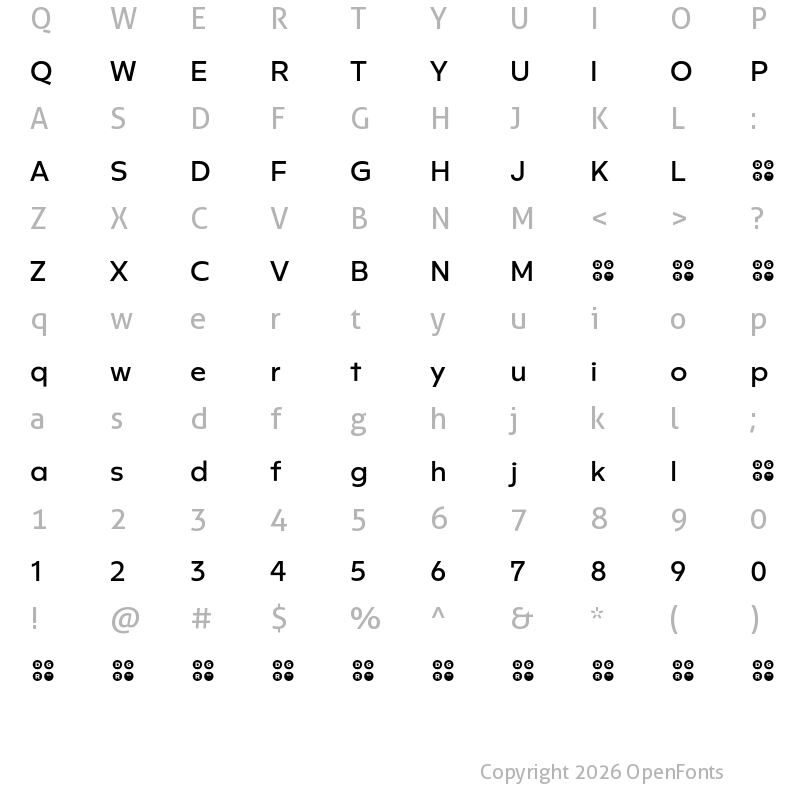 Character Map of Rileno Sans Medium
