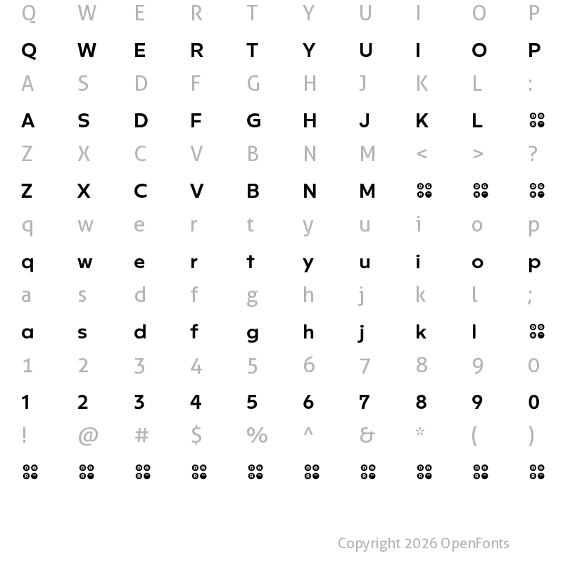 Character Map of Rileno Sans SemiBold