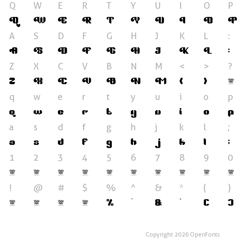 Character Map of Rille Regular