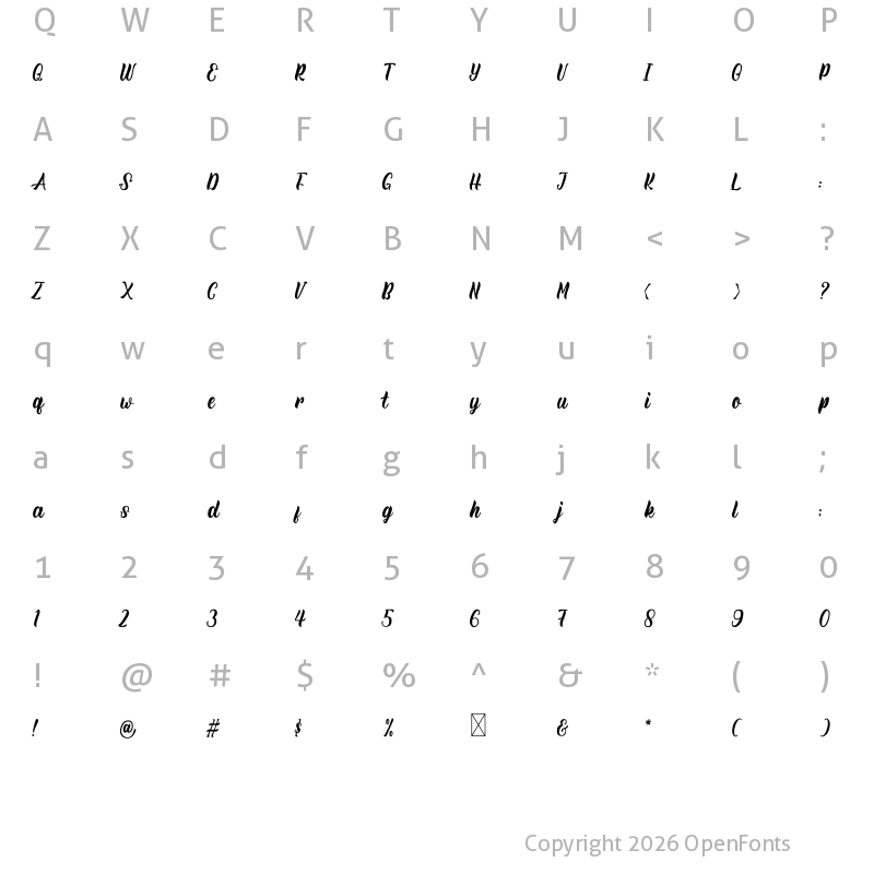 Character Map of Rineghan Regular
