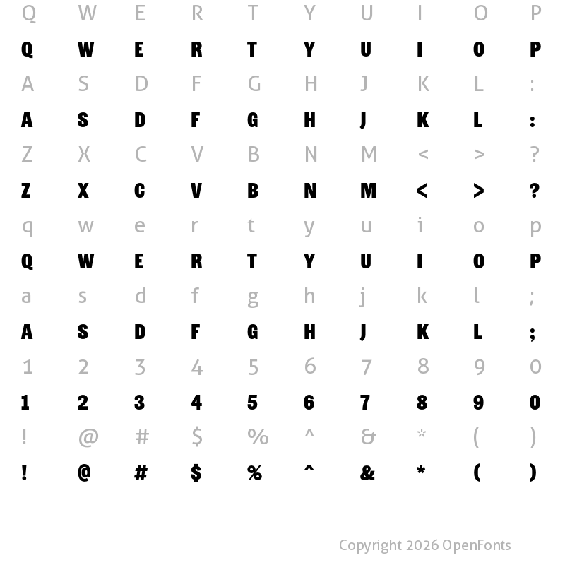 Character Map of Ringold Sans