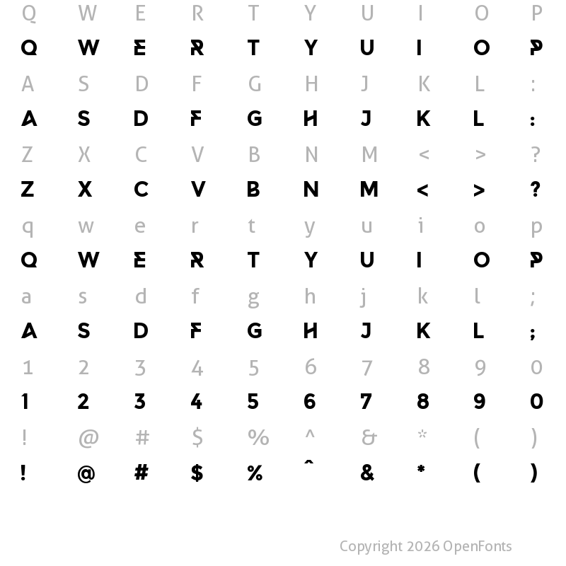 Character Map of Rintix Regular