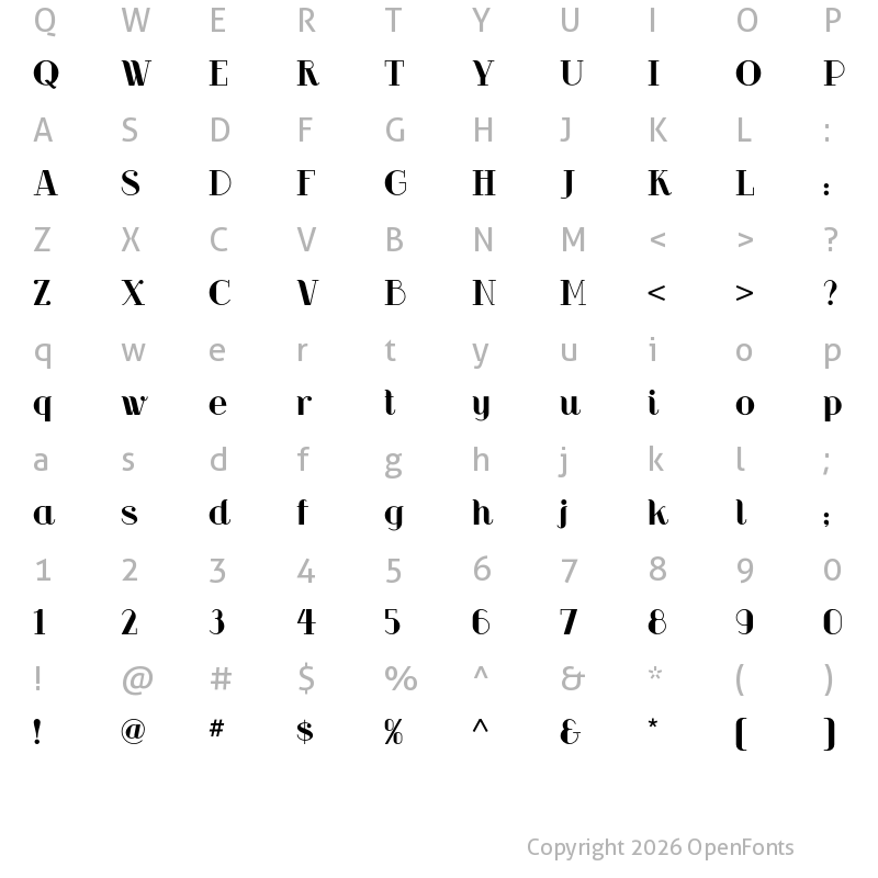 Character Map of Riot Squad NF Regular