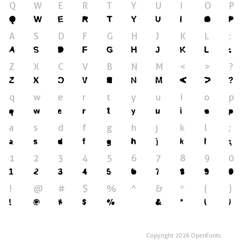 Character Map of ripTRASH Mirror