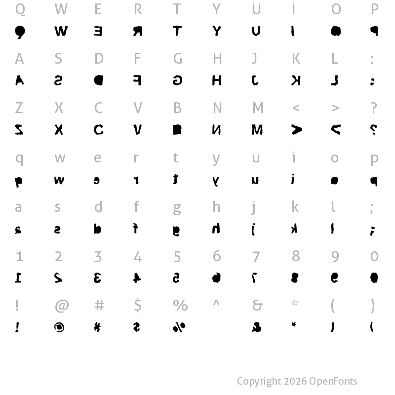 Character Map of ripTRASH Regular