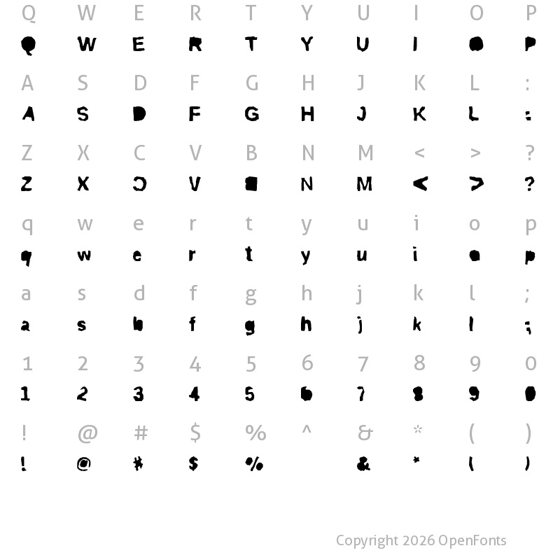 Character Map of ripTRASHcut Mirror