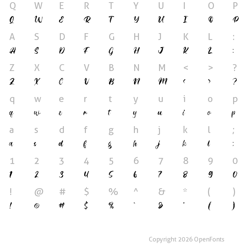 Character Map of Riqage Regular