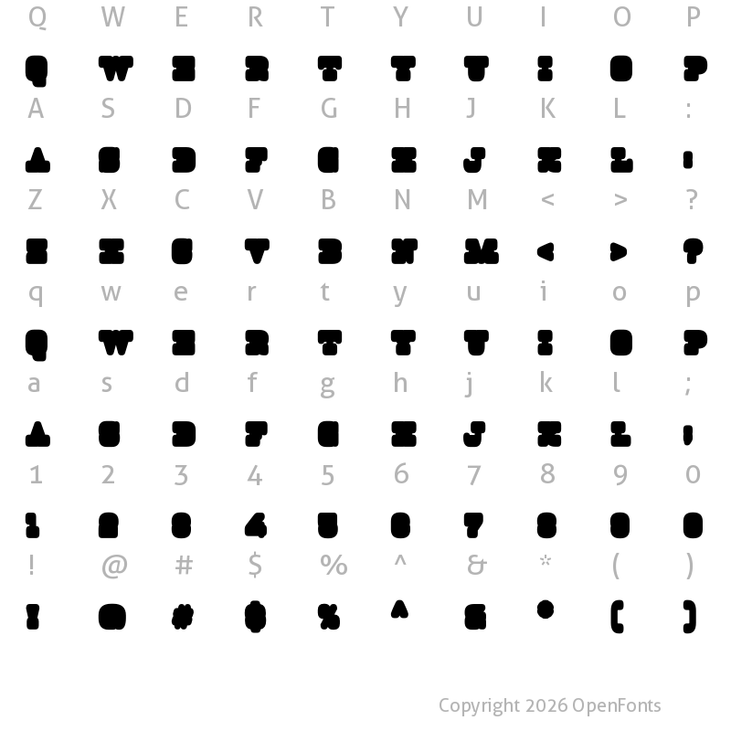 Character Map of Rise Extruded