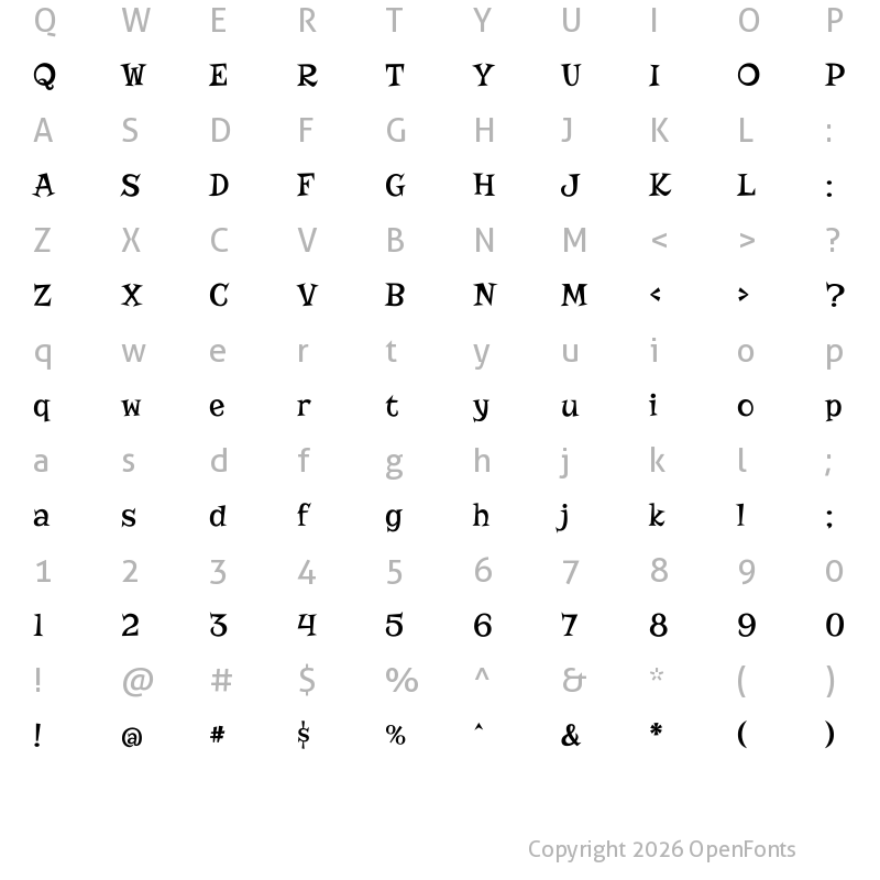 Character Map of Risque Regular