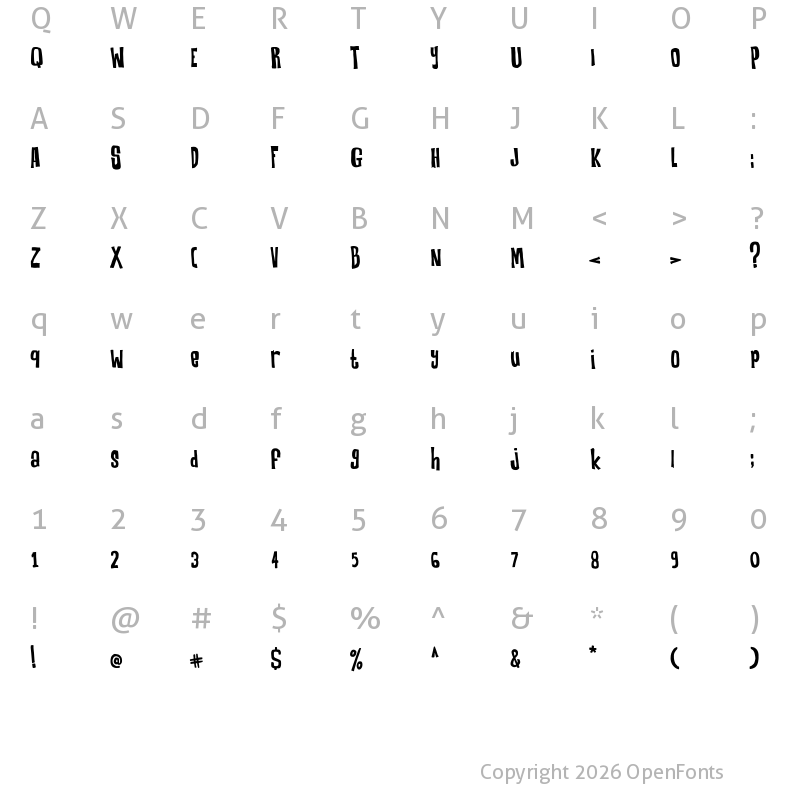 Character Map of Robeck Regular