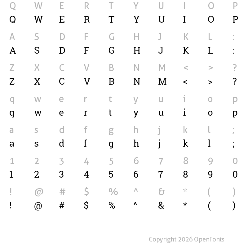 Character Map of Robika Regular
