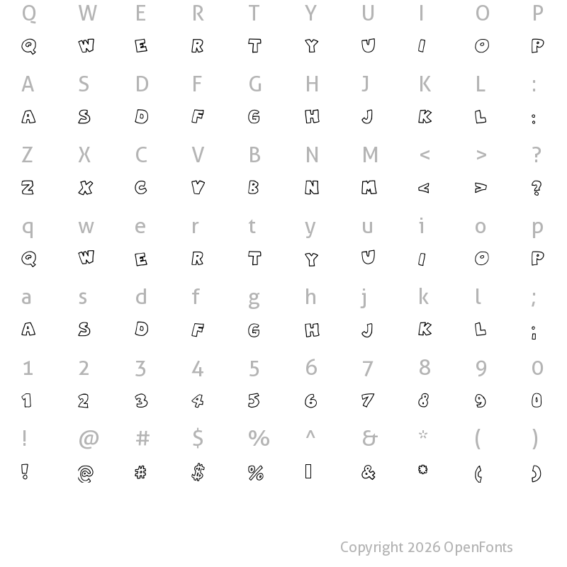 Character Map of RobinGraffiti Medium