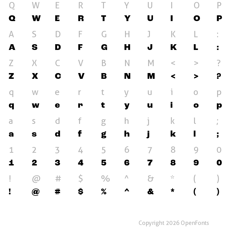 Character Map of Roc Grotesk ExtraBold