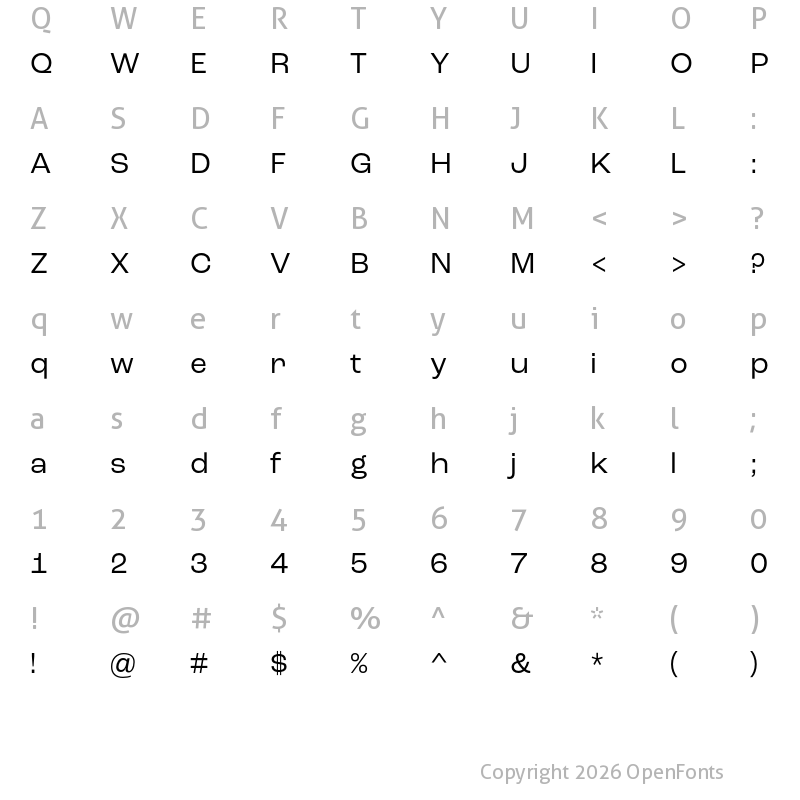 Character Map of Roc Grotesk Regular