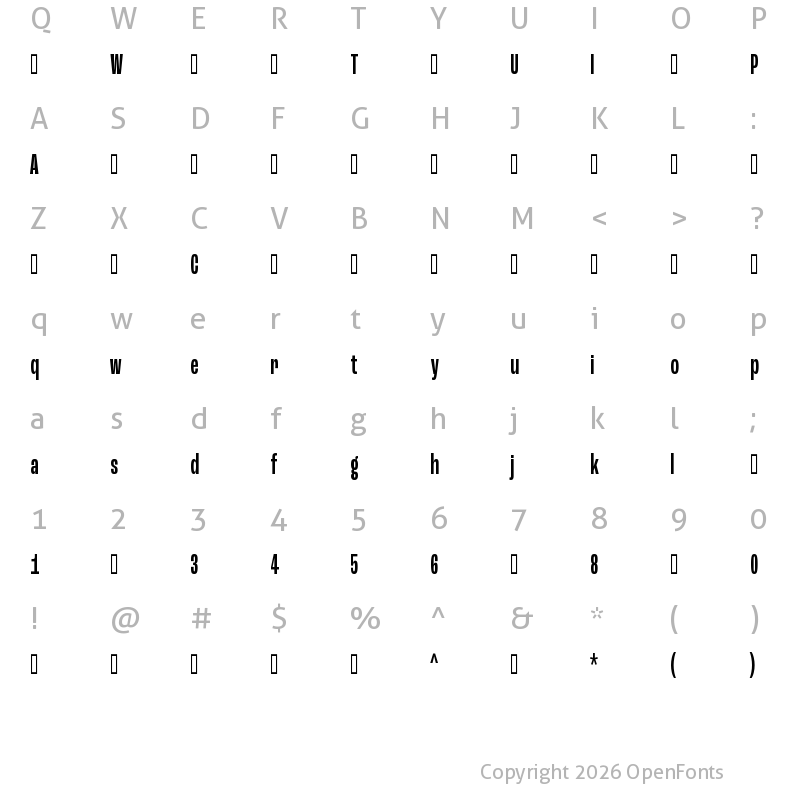 Character Map of RocGrotesk-CompressedMedium ?
