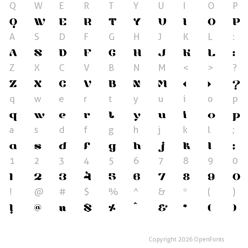 Character Map of Rochalle Regular