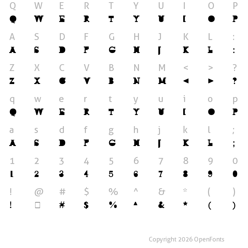 Character Map of ROCK MODUS Regular