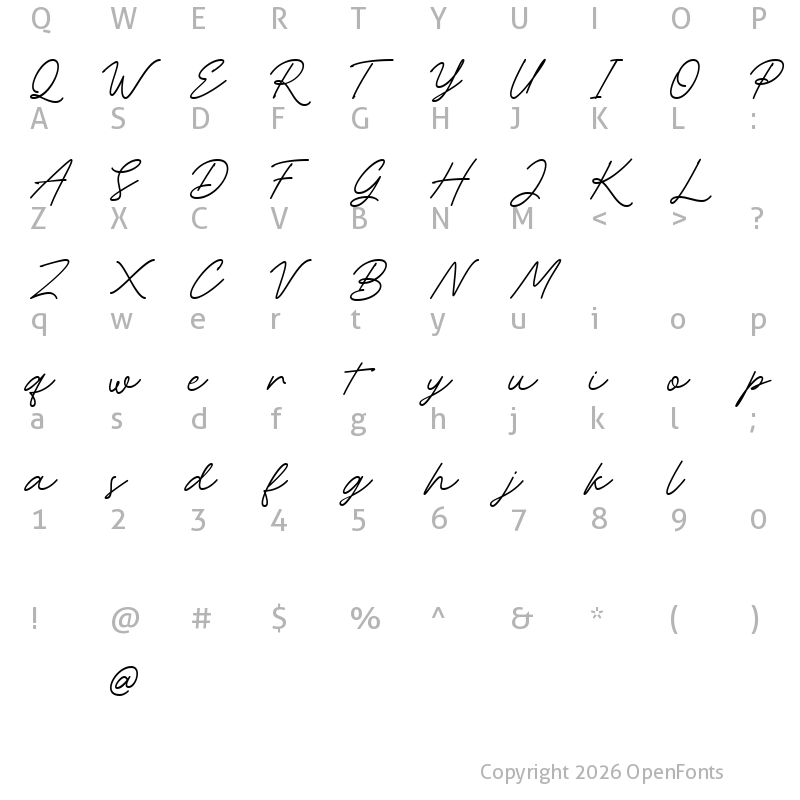 Character Map of Rocket Clouds DEMO Regular