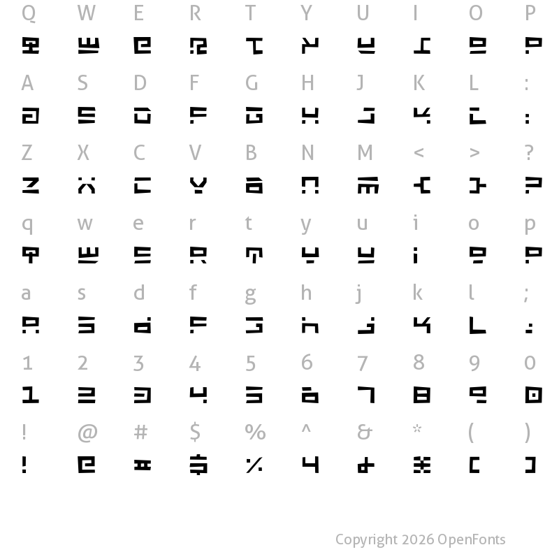 Character Map of Rocket Junk Regular