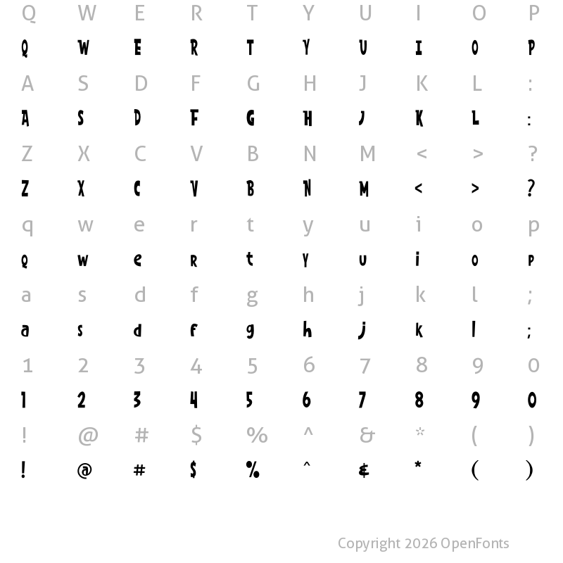 Character Map of Rocket Mission Regular