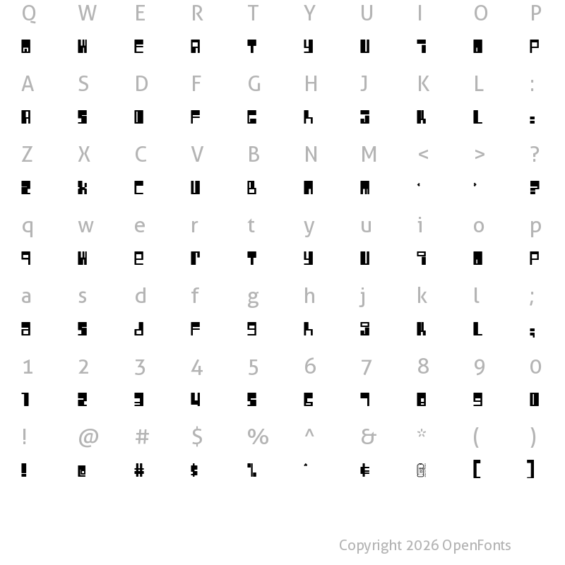 Character Map of Rocket Regular